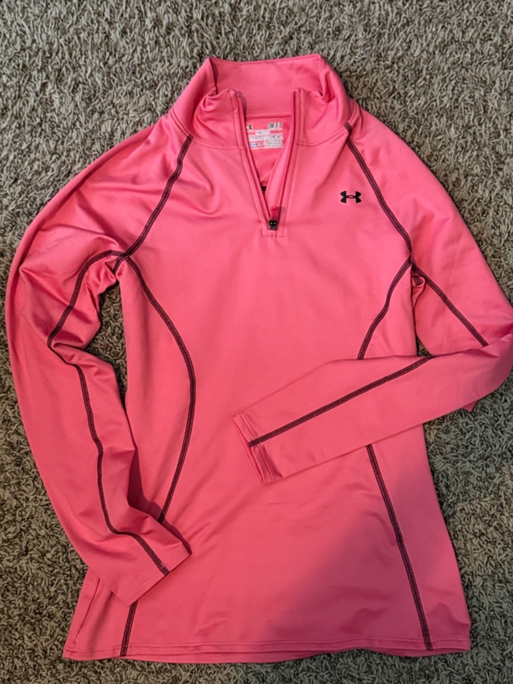NWOT Under Armour Women's Coral,Pink Half-Zip Performance Pullover
